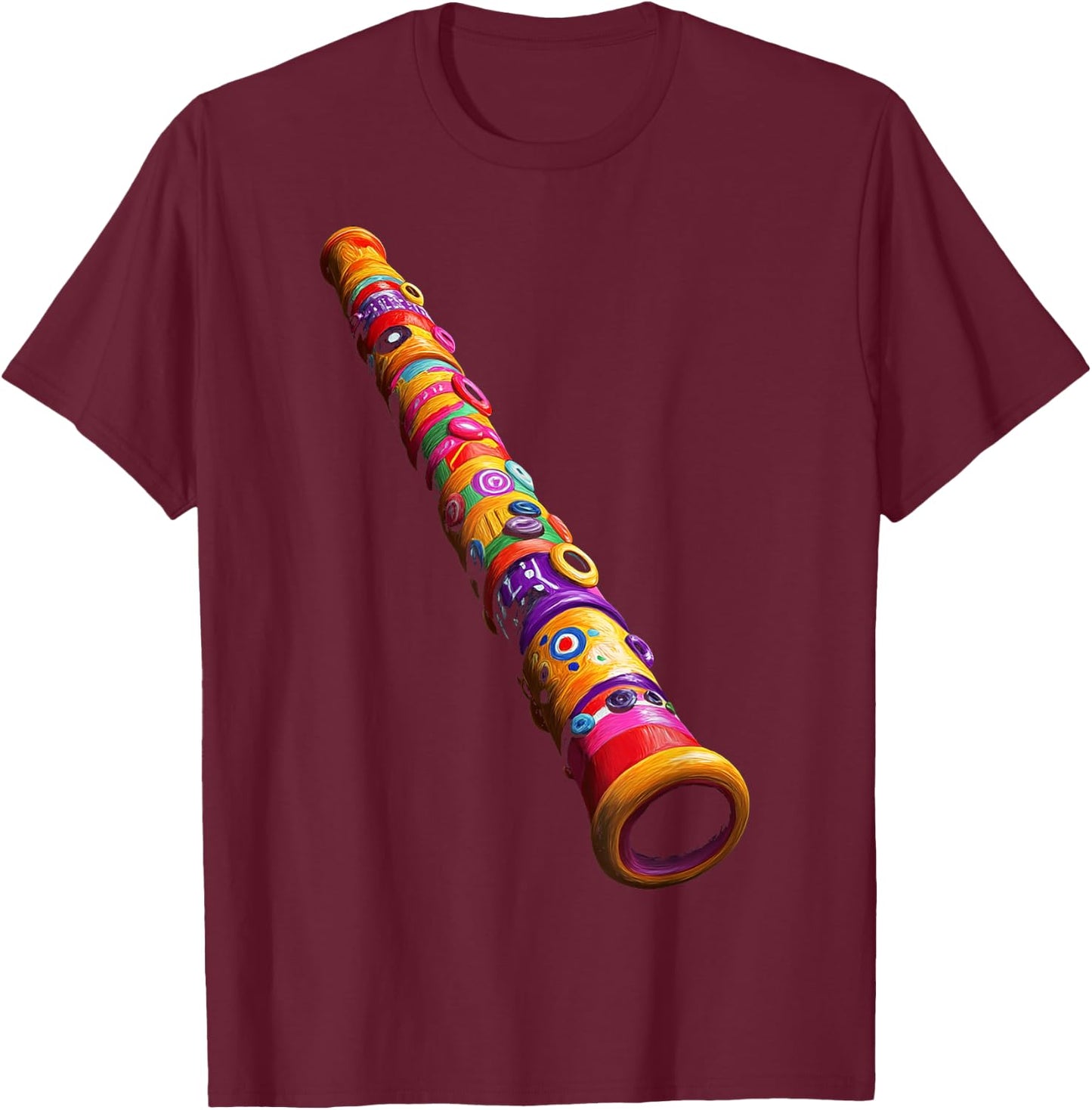 Recorder Music Instrument Motif Art Recorder T-Shirt - T-Shirt | Maroon