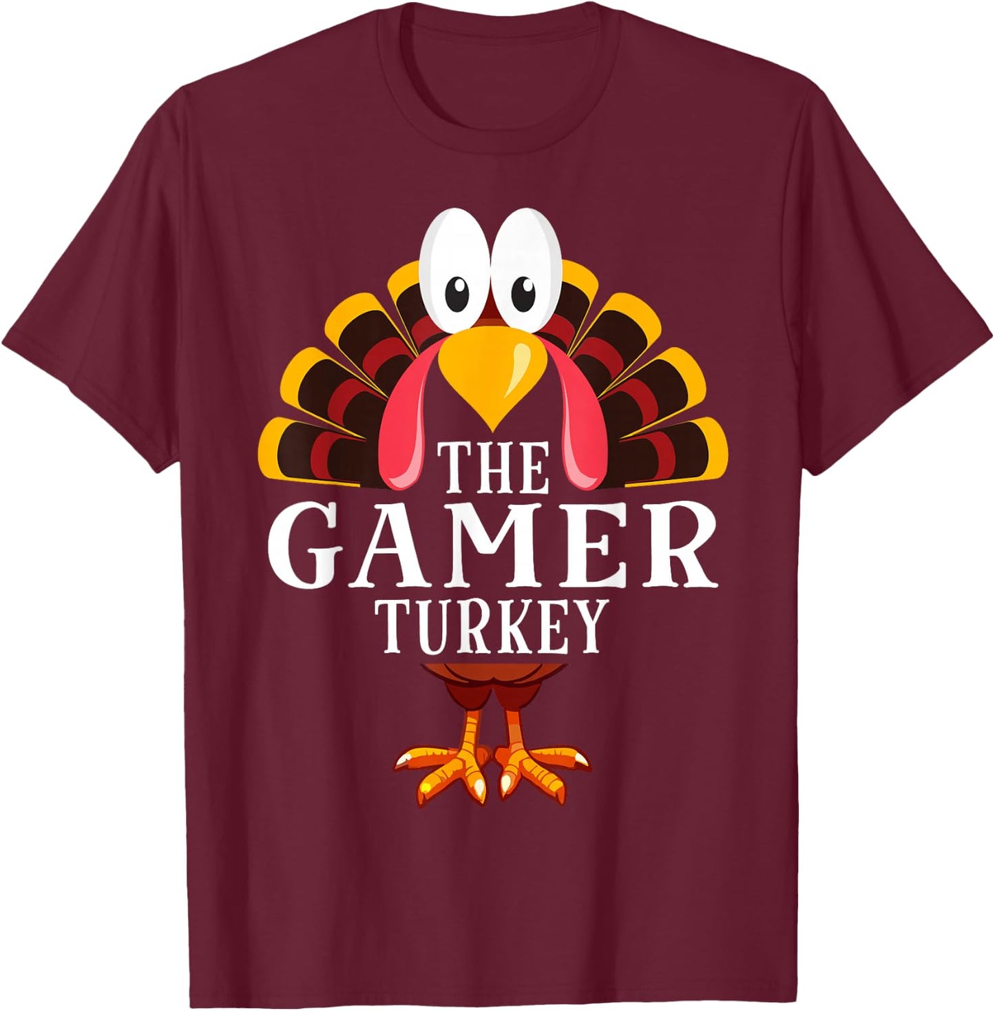 Thanksgiving The Gamer Turkey Matching T-Shirt - T-Shirt | Maroon