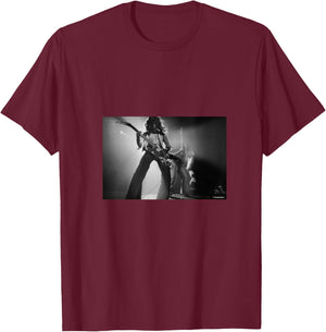 Women's Eddie Van Halen Runnin' with The Devil Live Simon Fowler V-Neck T-Shirt - T-Shirt | Maroon