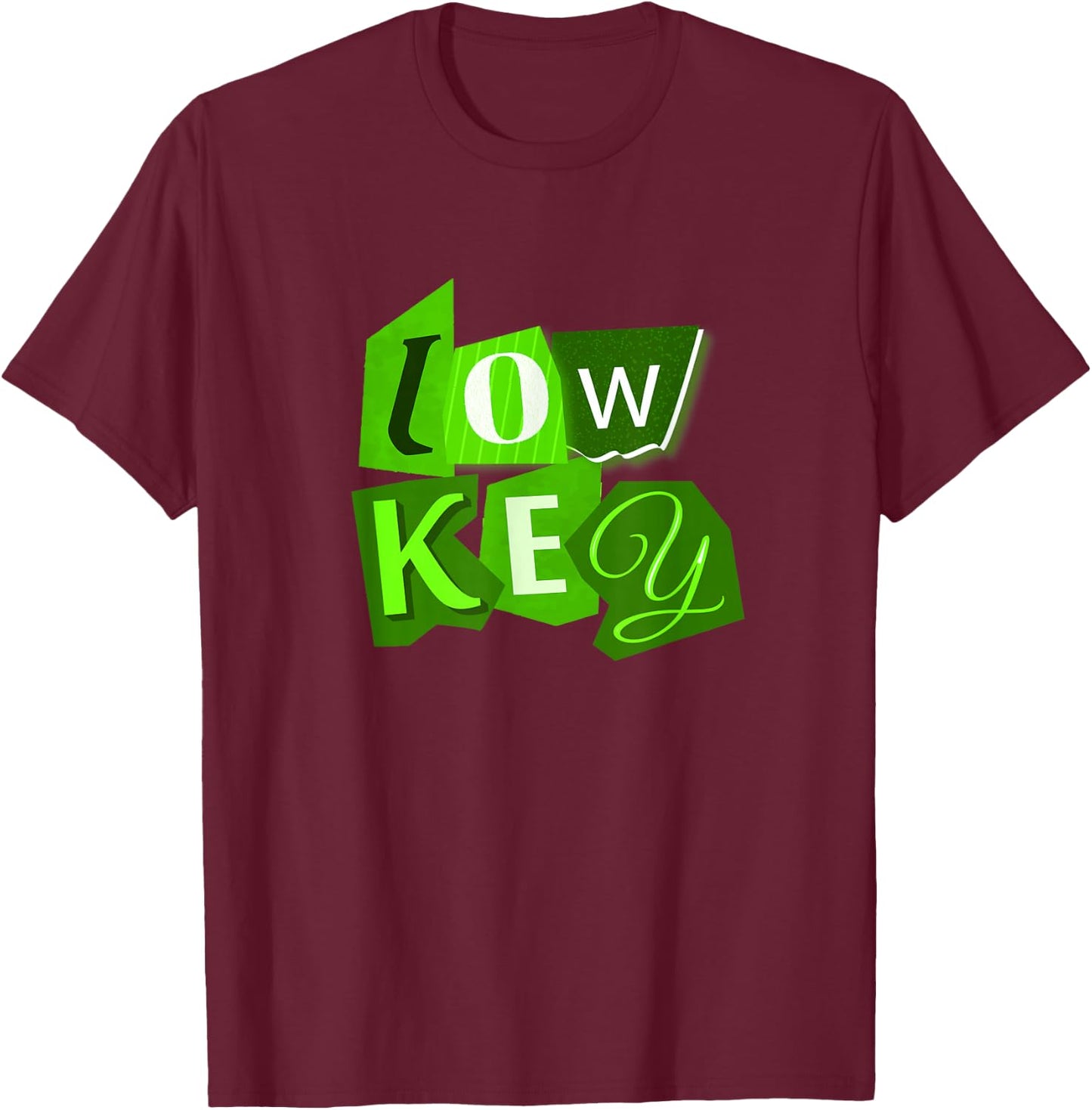 Green Color Low Key Green Graphic T-Shirt - T-Shirt | Maroon