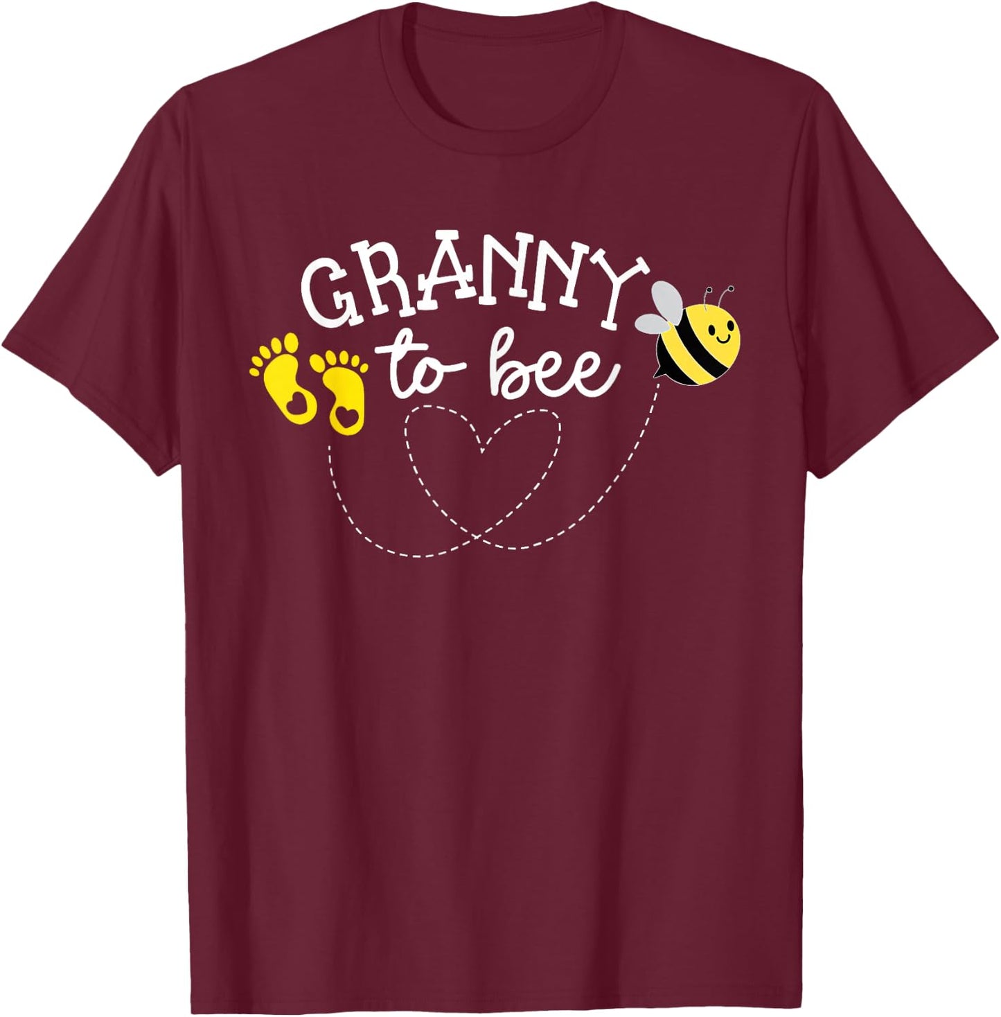 Granny to Bee Pregnancy Announcement Baby Shower T-Shirt - T-Shirt | Maroon