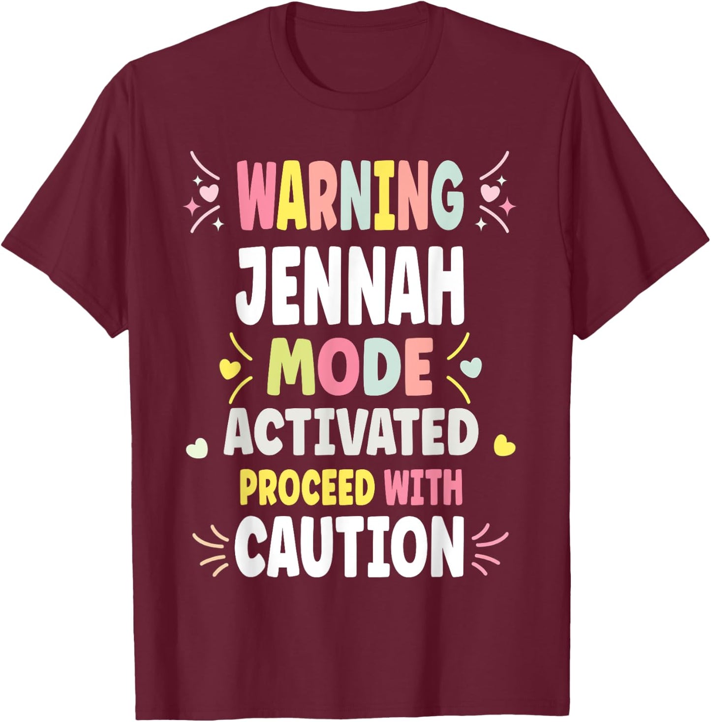 JENNAH Personalized Women's Gift Custom JENNAH T-Shirt - T-Shirt | Maroon
