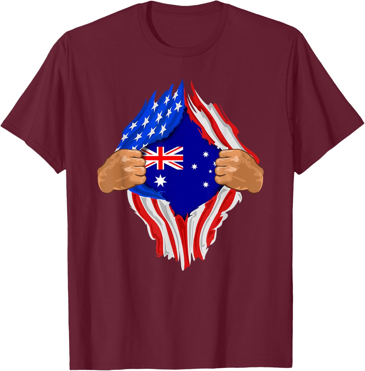 Australian Blood Inside Me | Australia Flag Gift T-Shirt - T-Shirt | Maroon