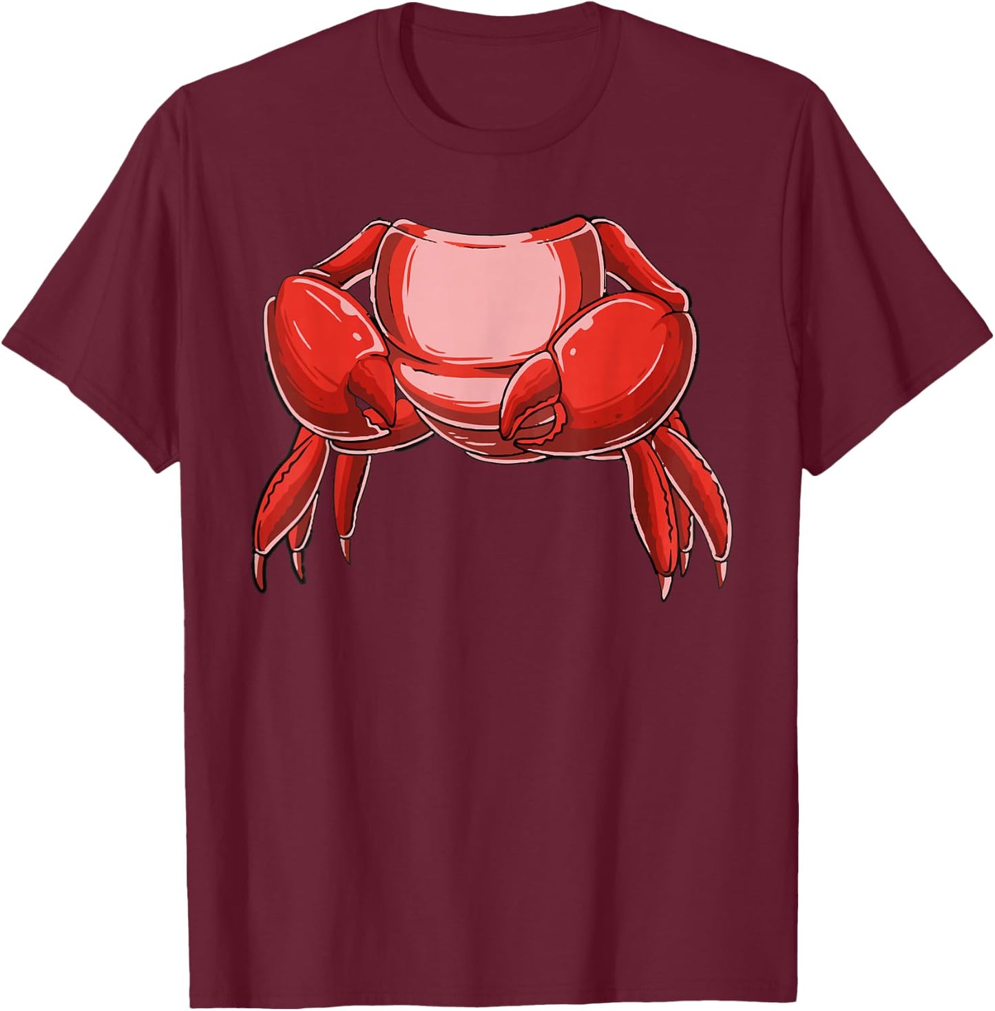 Headless Crab Costume Funny Fishing Crab Lovers Halloween T-Shirt - T-Shirt | Maroon