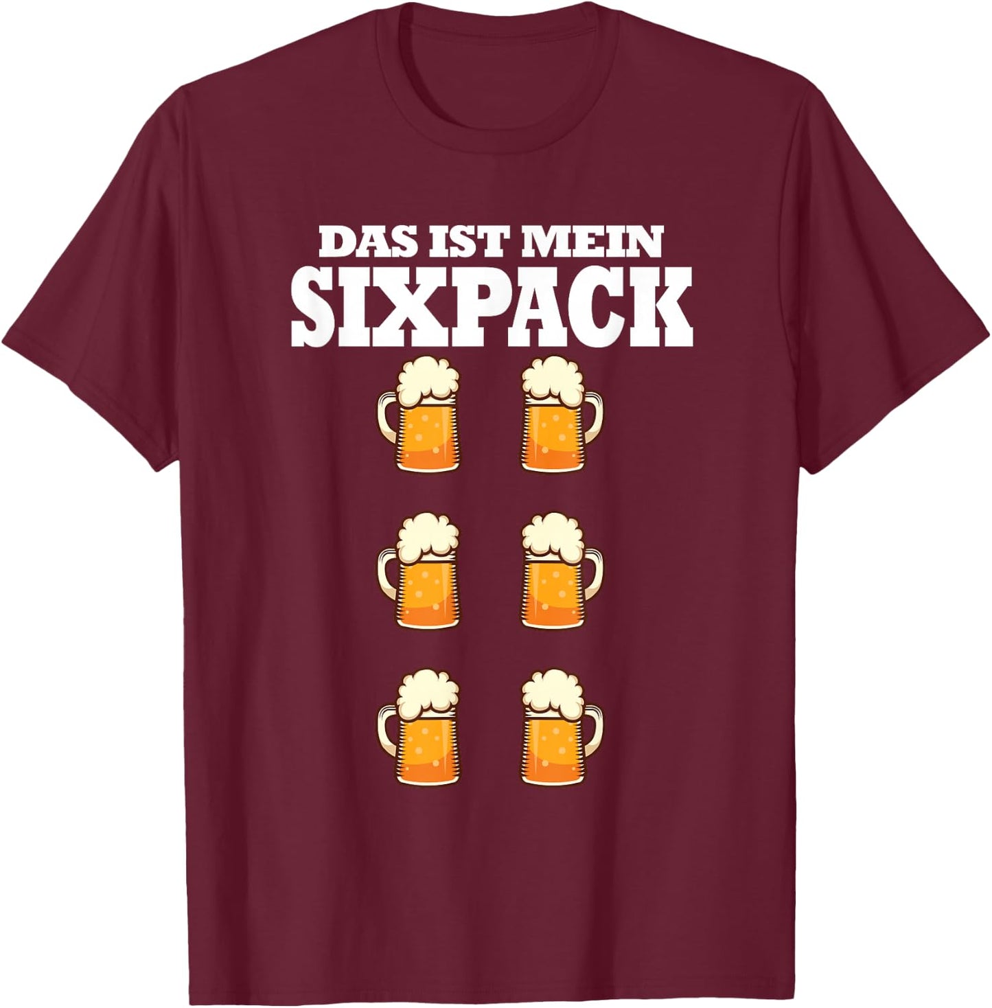 Das ist Mein Sixpack Bier Bierbauch Men's Day Funny T-Shirt - T-Shirt | Maroon