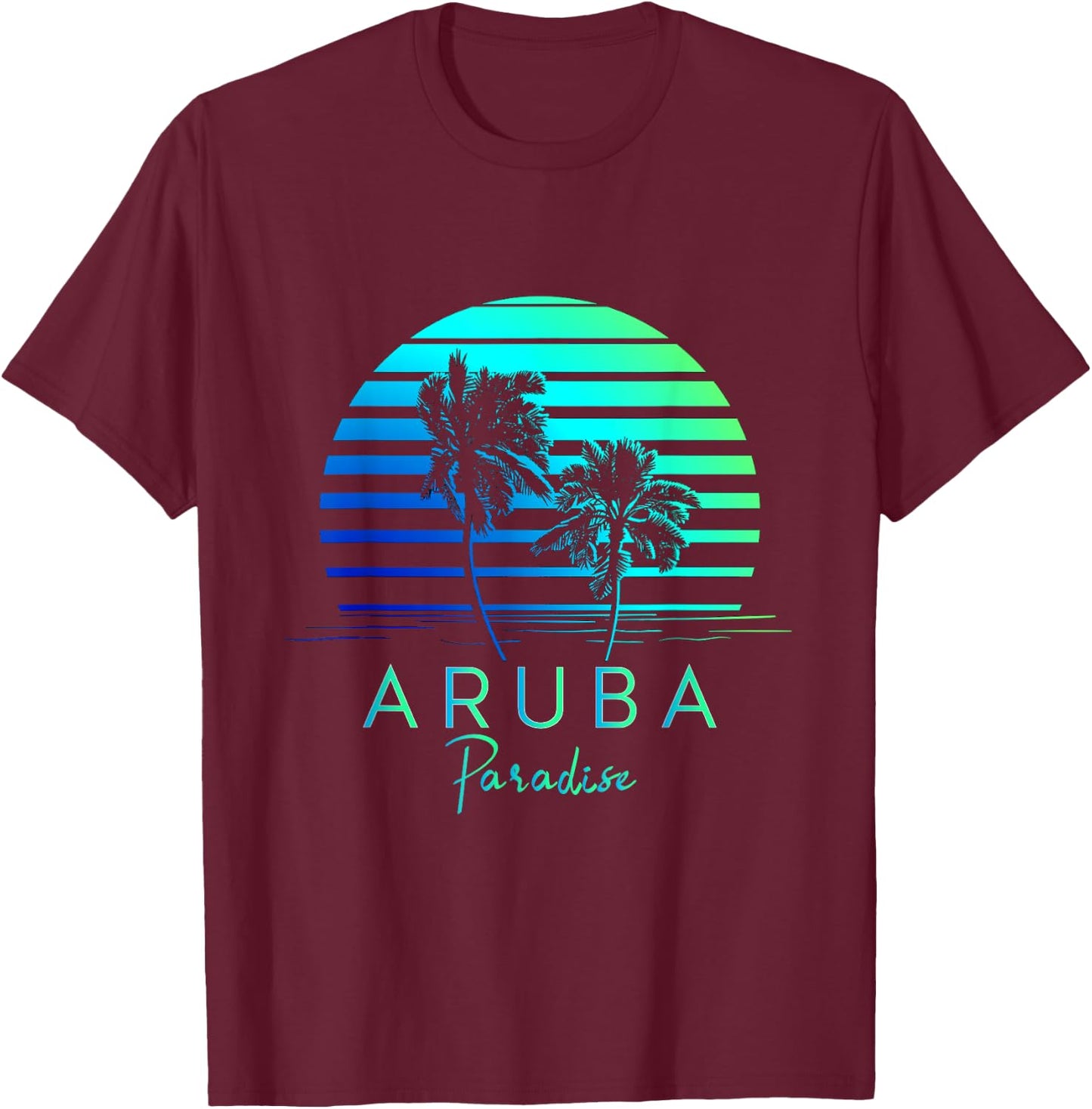 Vintage Aruba Beach Vibes Vacation Souvenir T-Shirt - T-Shirt | Maroon