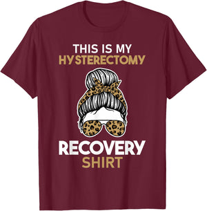 Leopard Uterus Removal Gift This is My Hysterectomy Recovery T-Shirt - T-Shirt | Maroon