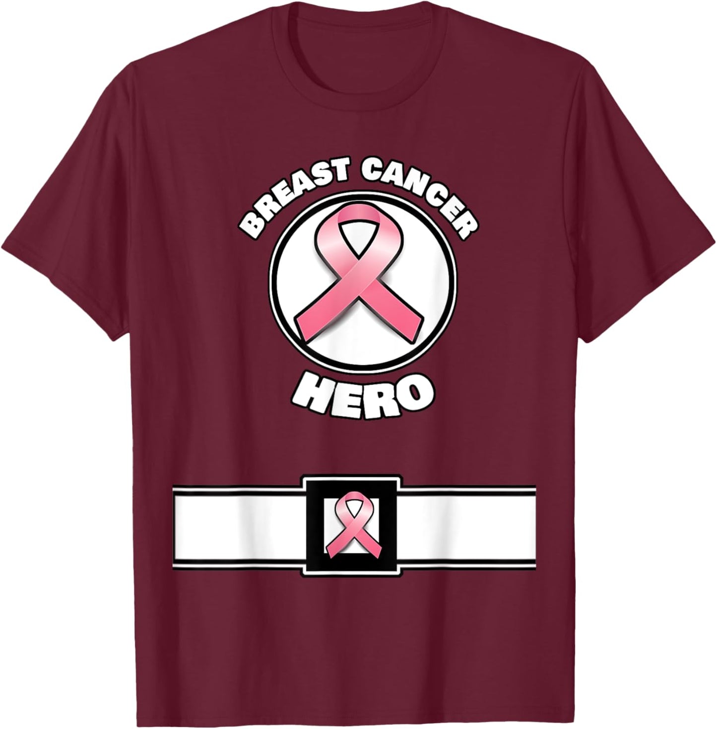 Super Breast Cancer Awareness Hero Costume T-Shirt - T-Shirt | Maroon