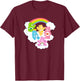 Care Bears Cheer Funshine & Bedtime Cloudy Rainbow Group T-Shirt - T-Shirt | Maroon