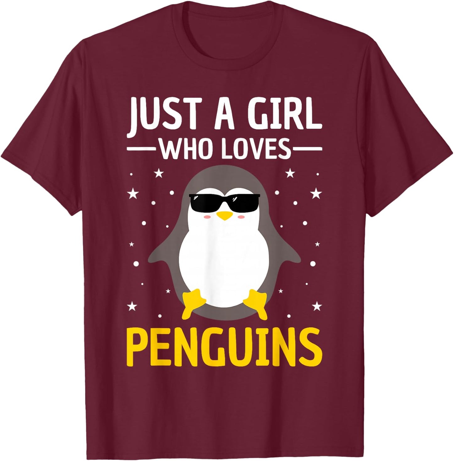 Penguin Lovers Just A Girl Who Loves Penguins Women Penguin T-Shirt - T-Shirt | Maroon