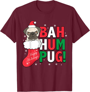 Bah Humpug Holiday T-Shirt - T-Shirt | Maroon