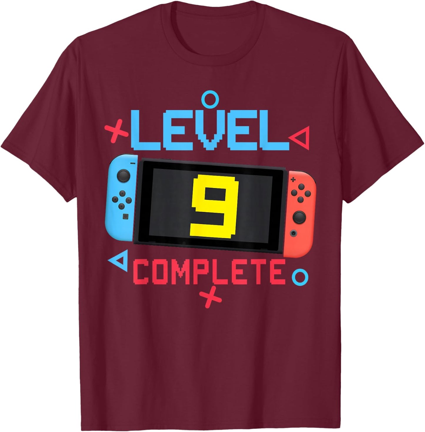 Level 9 Complete Boy 9 Years Old Bday 9th Birthday Gifts T-Shirt - T-Shirt | Maroon