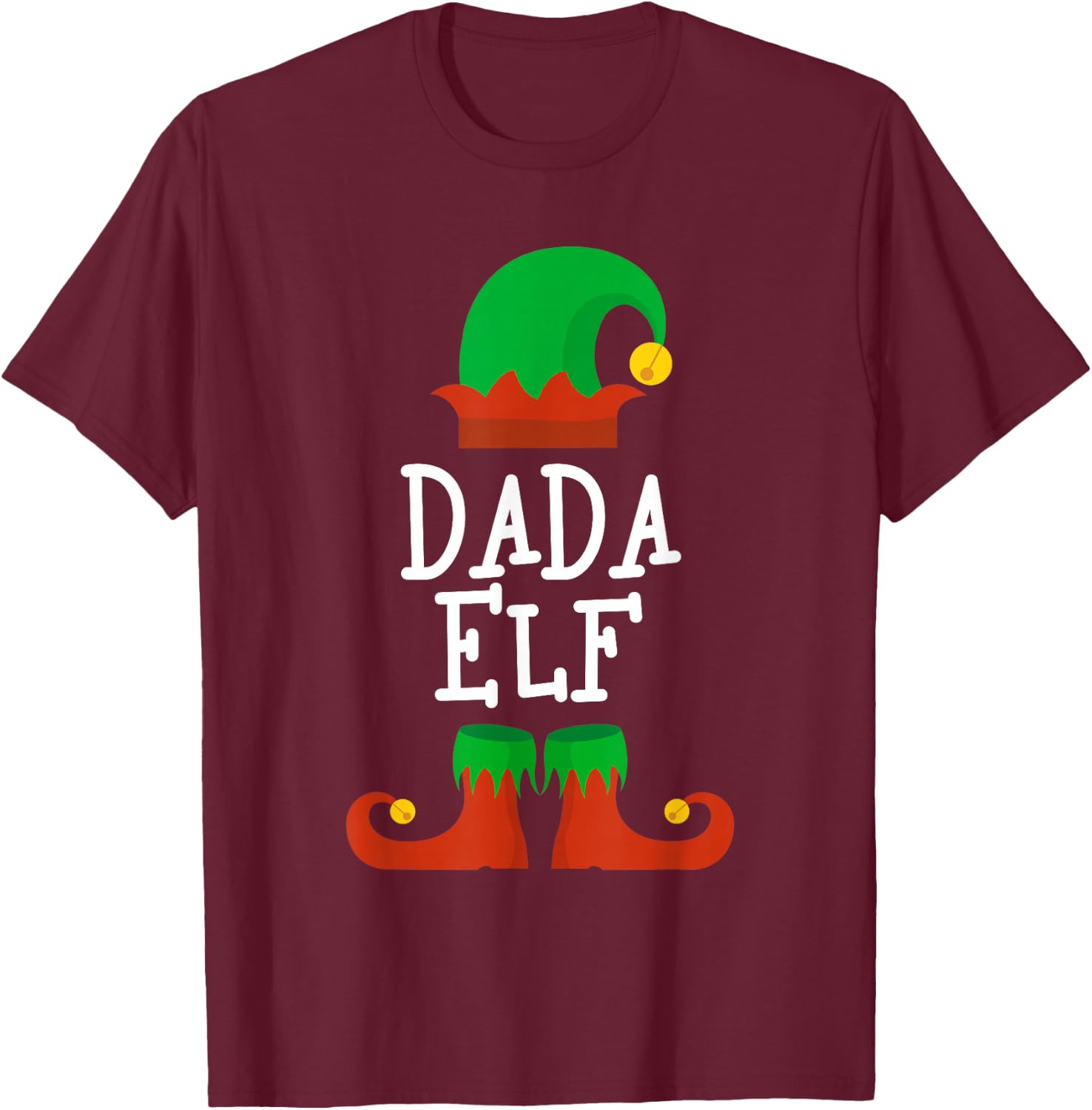 Family I'm The Dada Elf Christmas Matching Pajama Funny T-Shirt - T-Shirt | Maroon