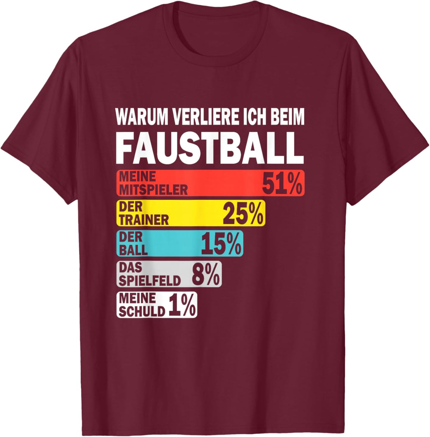 Retro Faustball Motiv Ausrede Verlierer Training Faustball T-Shirt - T-Shirt | Maroon