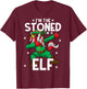I'm The Stoned Elf Unicorn Cannabis Marijuana Weed Christmas T-Shirt - T-Shirt | Maroon