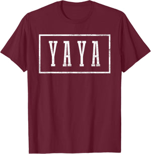 Yaya - Sleek Framed Design Mother's Day Yaya T-Shirt - T-Shirt | Maroon