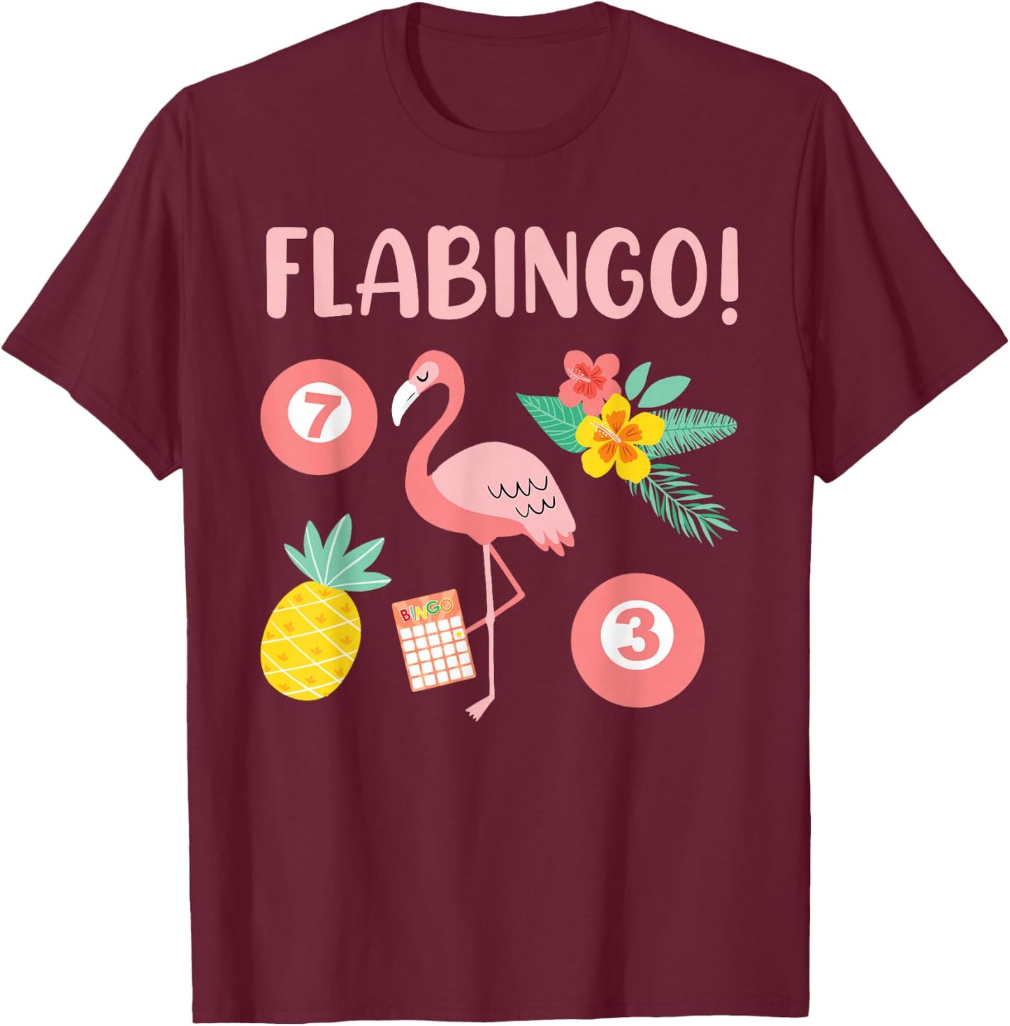 Bingo Player FLABINGO Bingo Lover Flamingo Bingo Mom T-Shirt - T-Shirt | Maroon