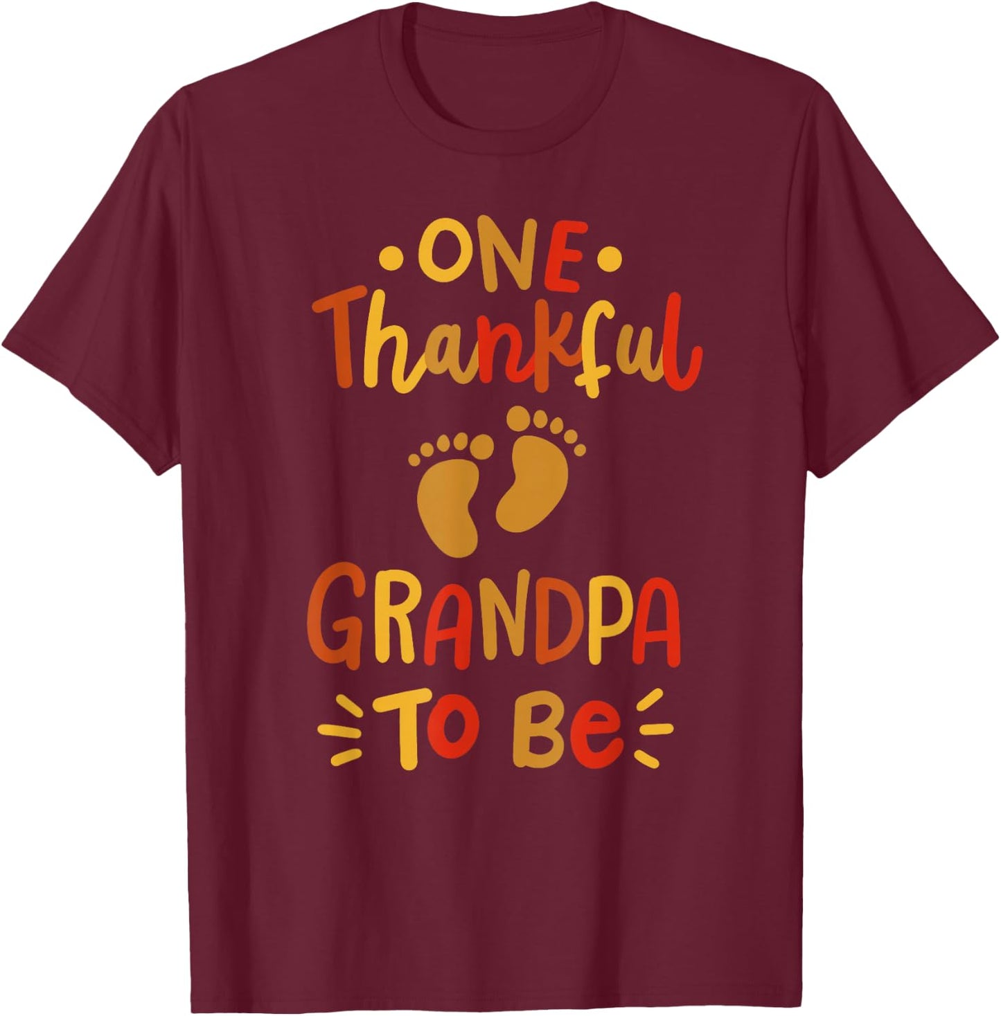 Thanksgiving Pregnancy Announcement Family Thankful Grandpa T-Shirt - T-Shirt | Maroon