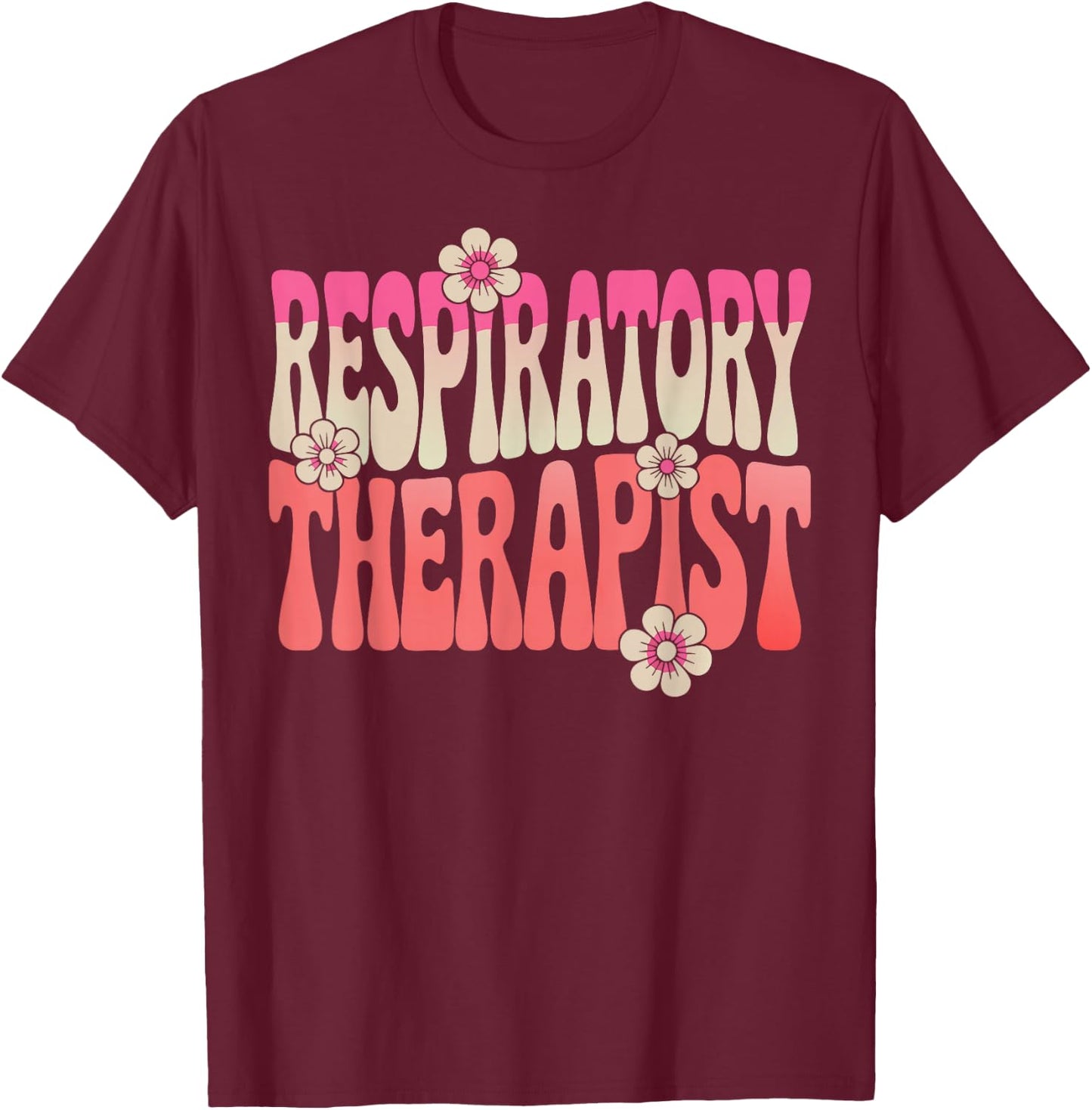 Retro Respiratory Therapy Lung Health Therapist T-Shirt - T-Shirt | Maroon