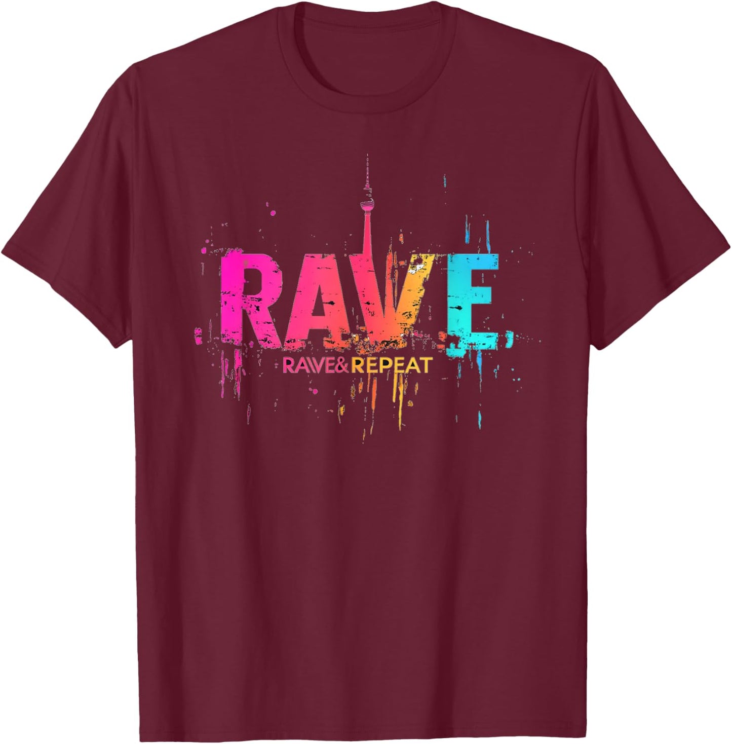 Techno Party EDM Rave T-Shirt - T-Shirt | Maroon