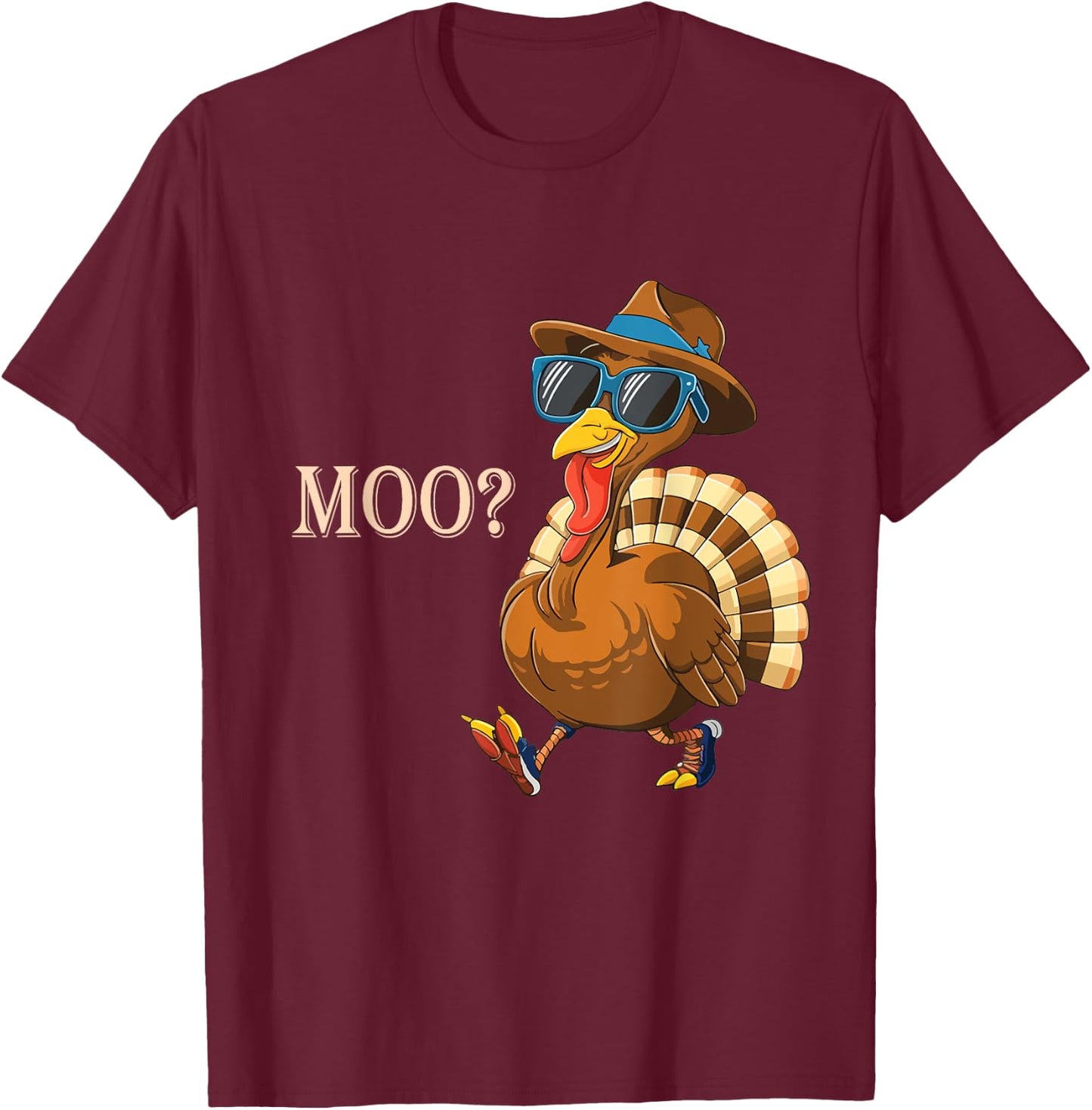Turkey moo funny thanksgiving for Cow Lovers Fall Autumn T-Shirt - T-Shirt | Maroon
