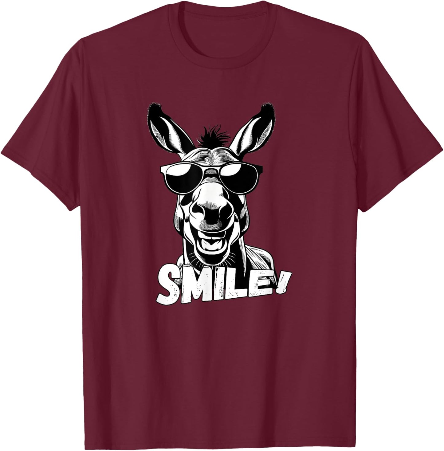 Cool donkey design with sunglasses funny design T-Shirt - T-Shirt | Maroon