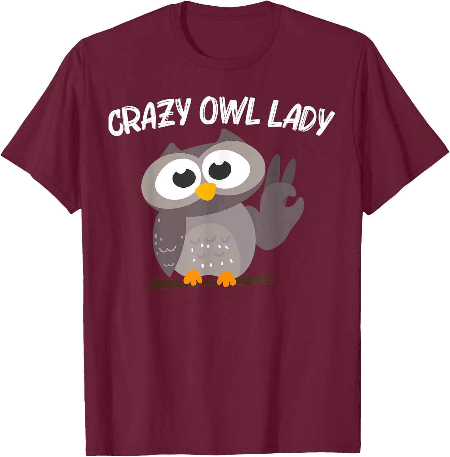 Owl Gift Grandma Owl Nocturnal Bird Of Prey Lovers T-Shirt - T-Shirt | Maroon
