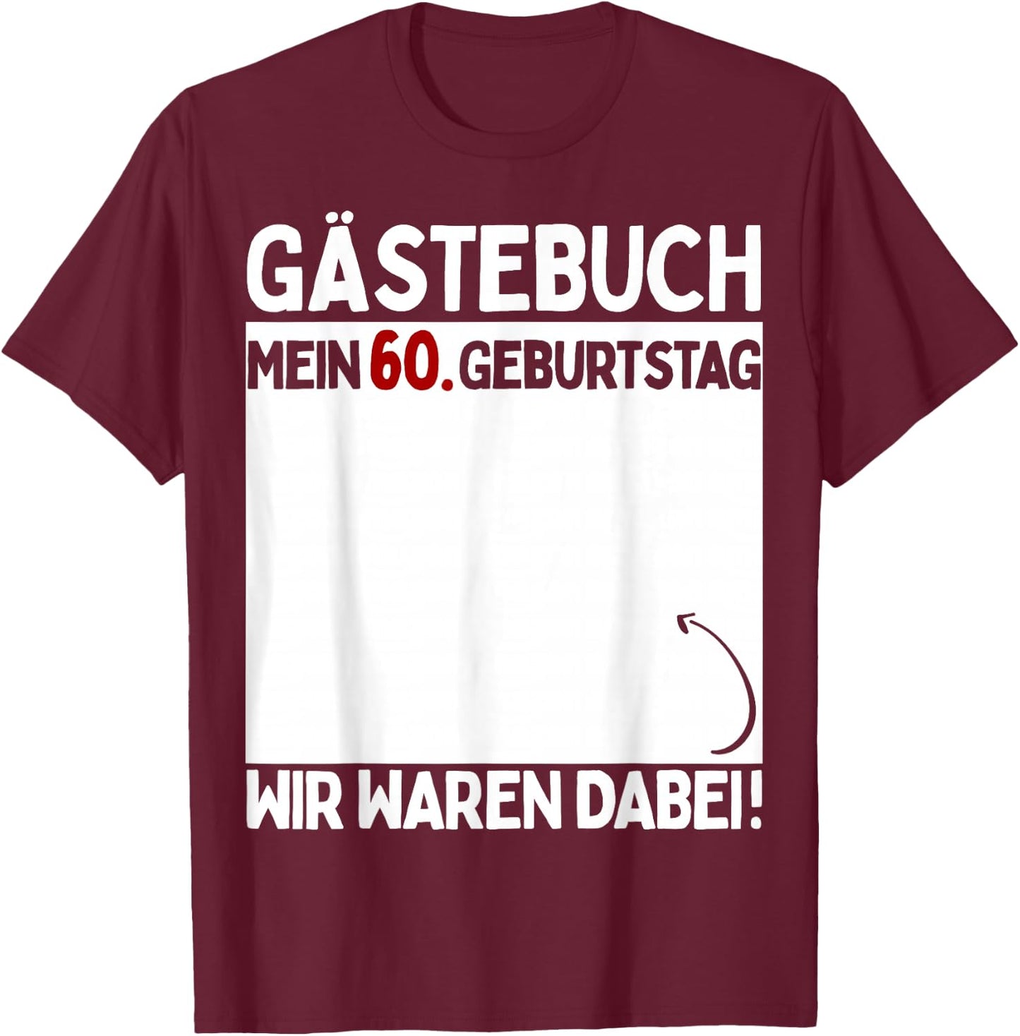 60th Birthday Man Woman 60 Years 1964 Decorative Funny Gift , black T-Shirt - T-Shirt | Maroon