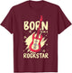 Rockstar Birthday Girl Rock Star Birthday Party Music , black T-Shirt - T-Shirt | Maroon