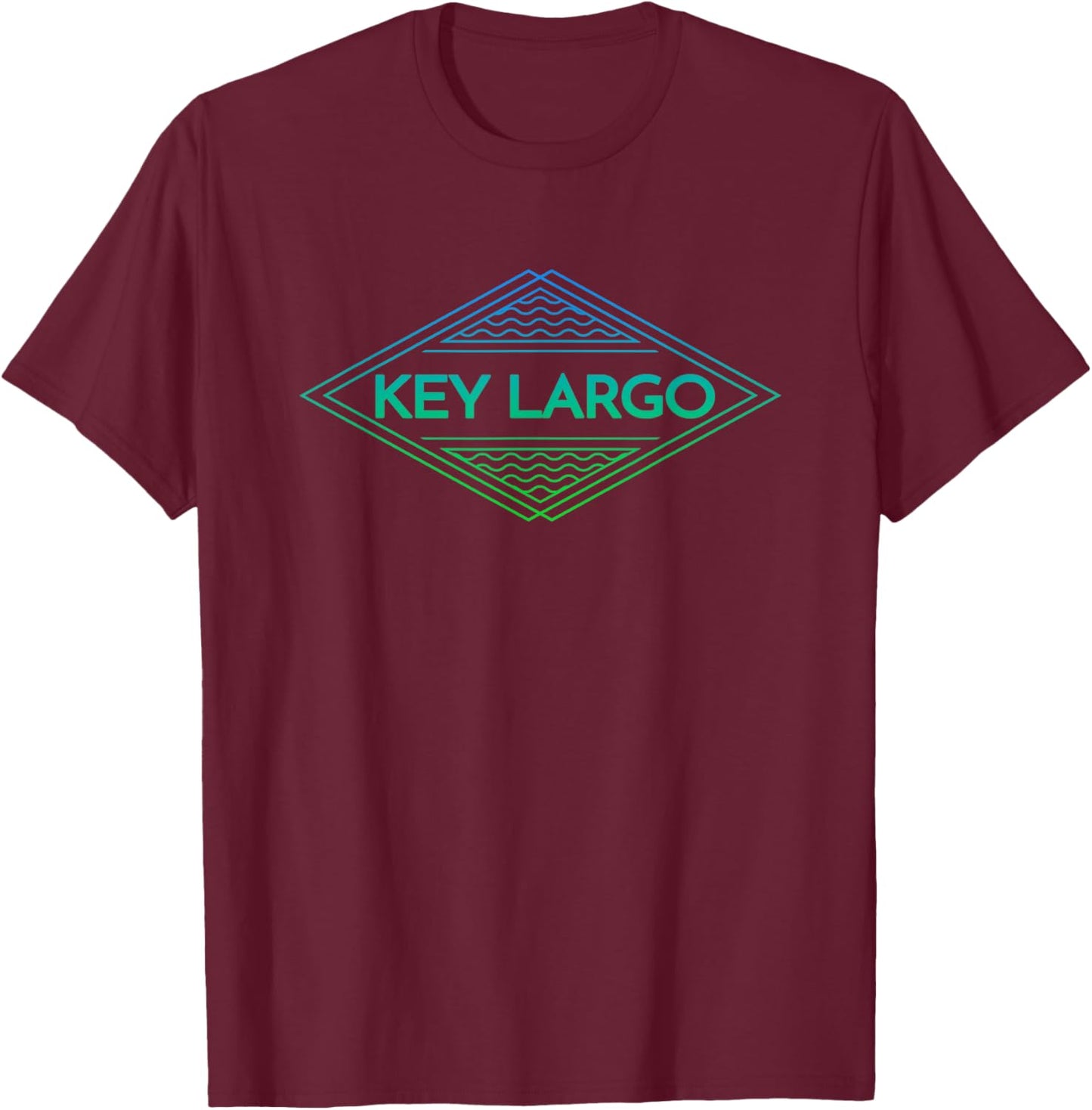 Key Largo Florida Souvenir Vacation T-Shirt - T-Shirt | Maroon