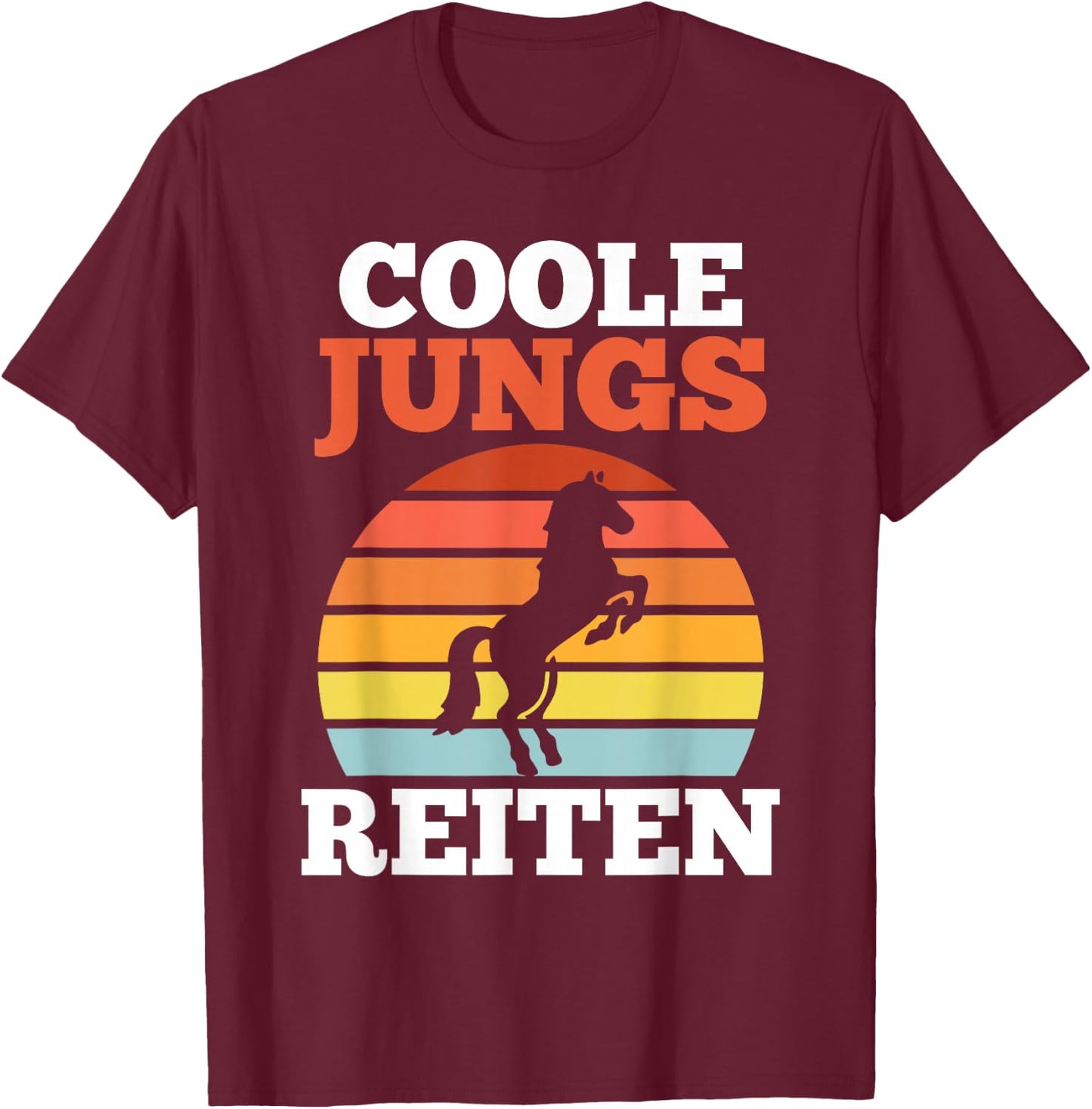 Reiter Pferd Coole Jungs Reiten T-Shirt - T-Shirt | Maroon