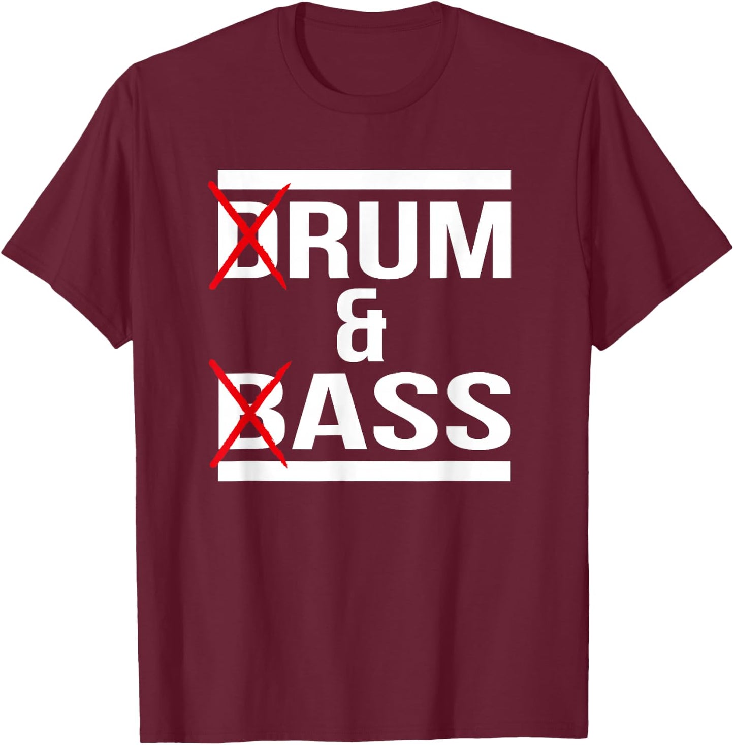 Drum and Bass Adult Black S T-Shirt - T-Shirt | Maroon