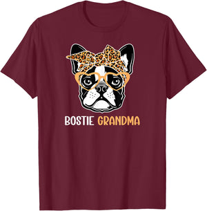 Bostie Grandma Of A Boston Terrier Grandmother T-Shirt - T-Shirt | Maroon