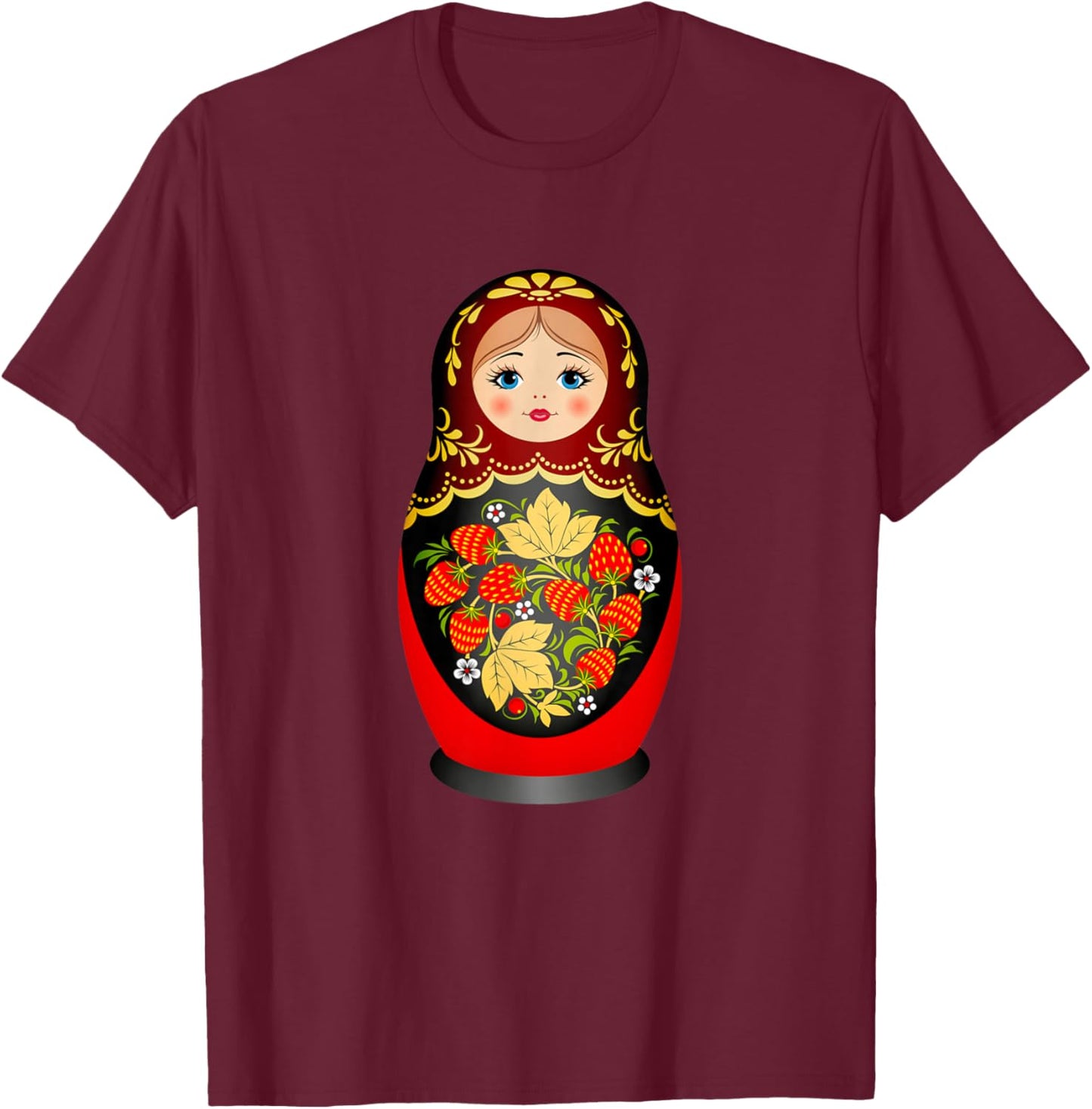 Beautiful Matryoshka Russian Nesting Doll T-Shirt - T-Shirt | Maroon