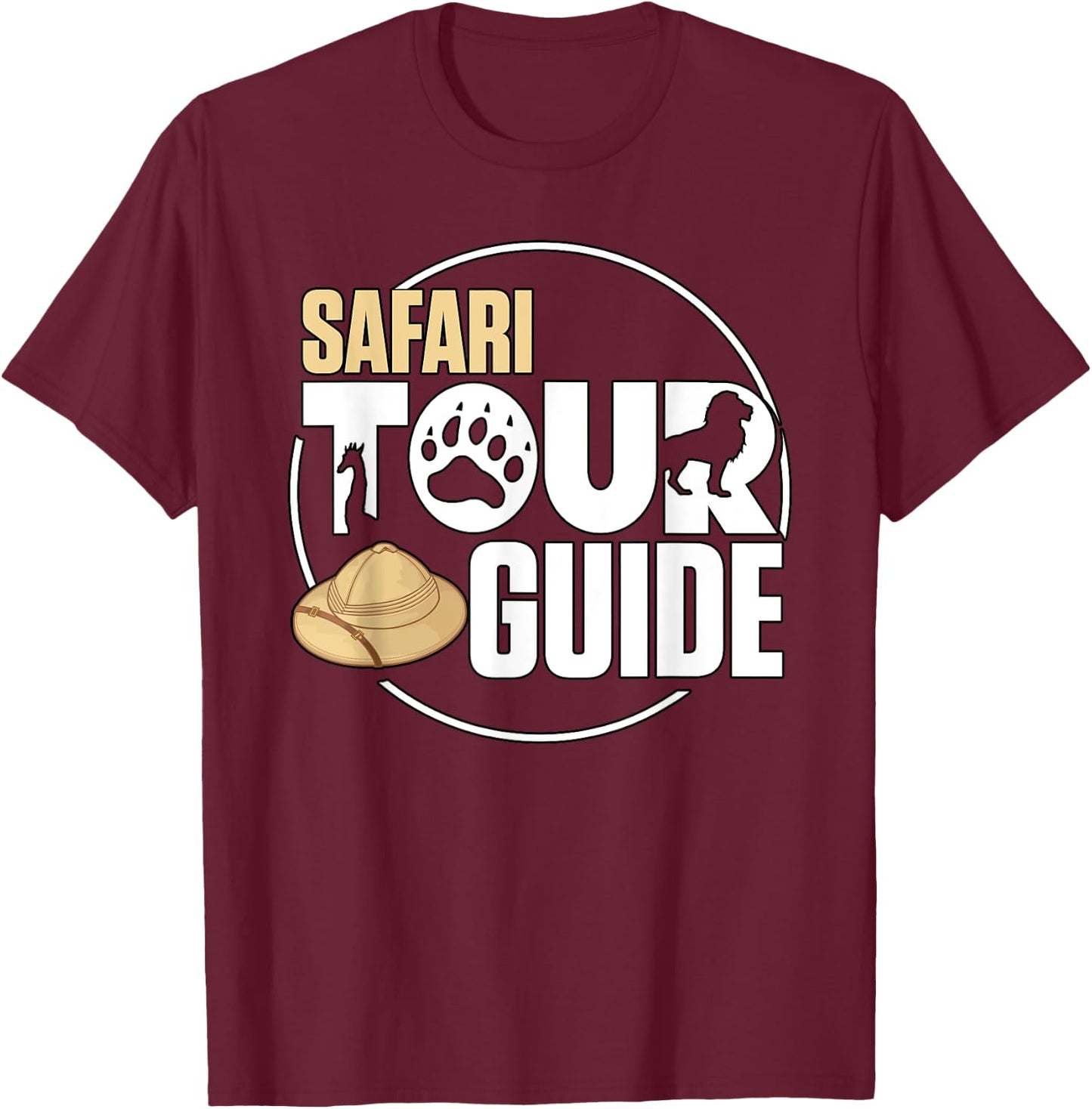 Safari Tour Guide Africa Zoo Costume T-Shirt - T-Shirt | Maroon