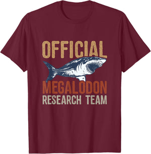 Megalodon Shark Shirt Funny Official Megalodon Research Team T-Shirt - T-Shirt | Maroon