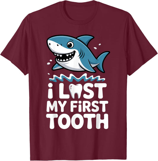 Cute First Lost Tooth Design for Boys Men Lost First Tooth T-Shirt - T-Shirt | Maroon