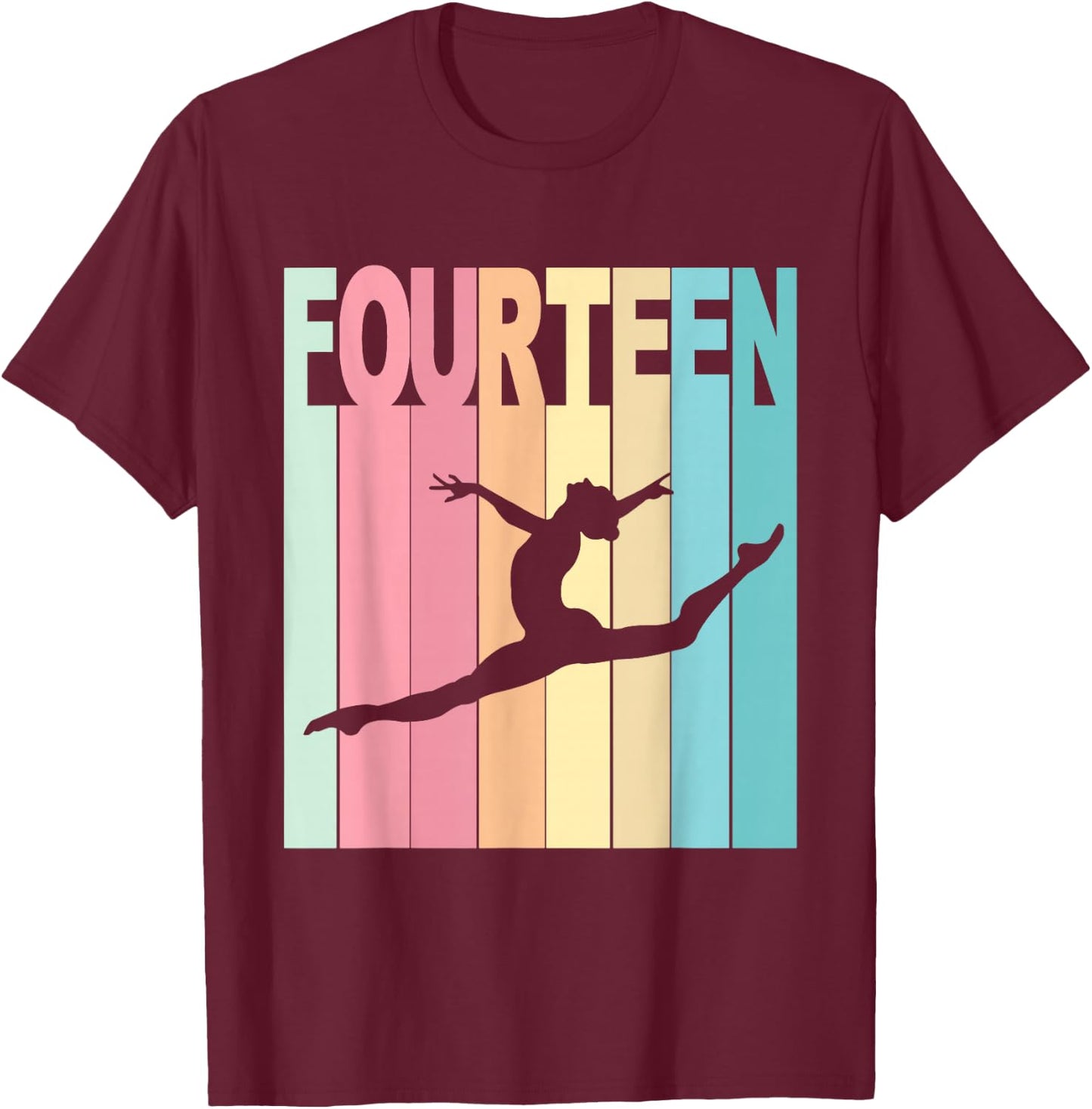 14th Birthday Girl Dance Theme Party 14 Year Old Bday T-Shirt - T-Shirt | Maroon