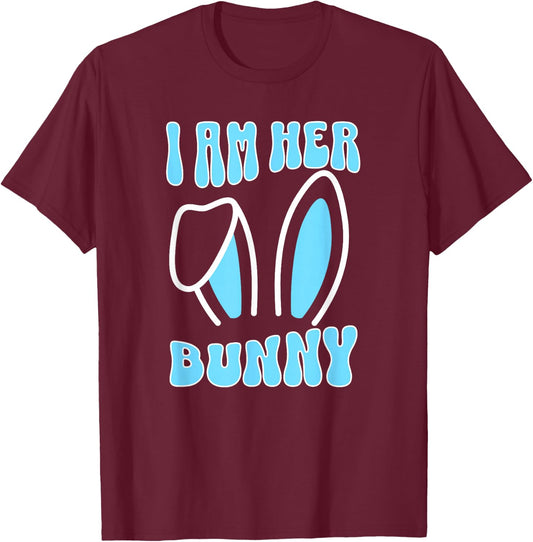 Matching Couple Easter , Matching Husband Easter T-Shirt - T-Shirt | Maroon