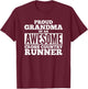 Proud Grandma of an Awesome Cross Country Runner T-Shirt - T-Shirt | Maroon