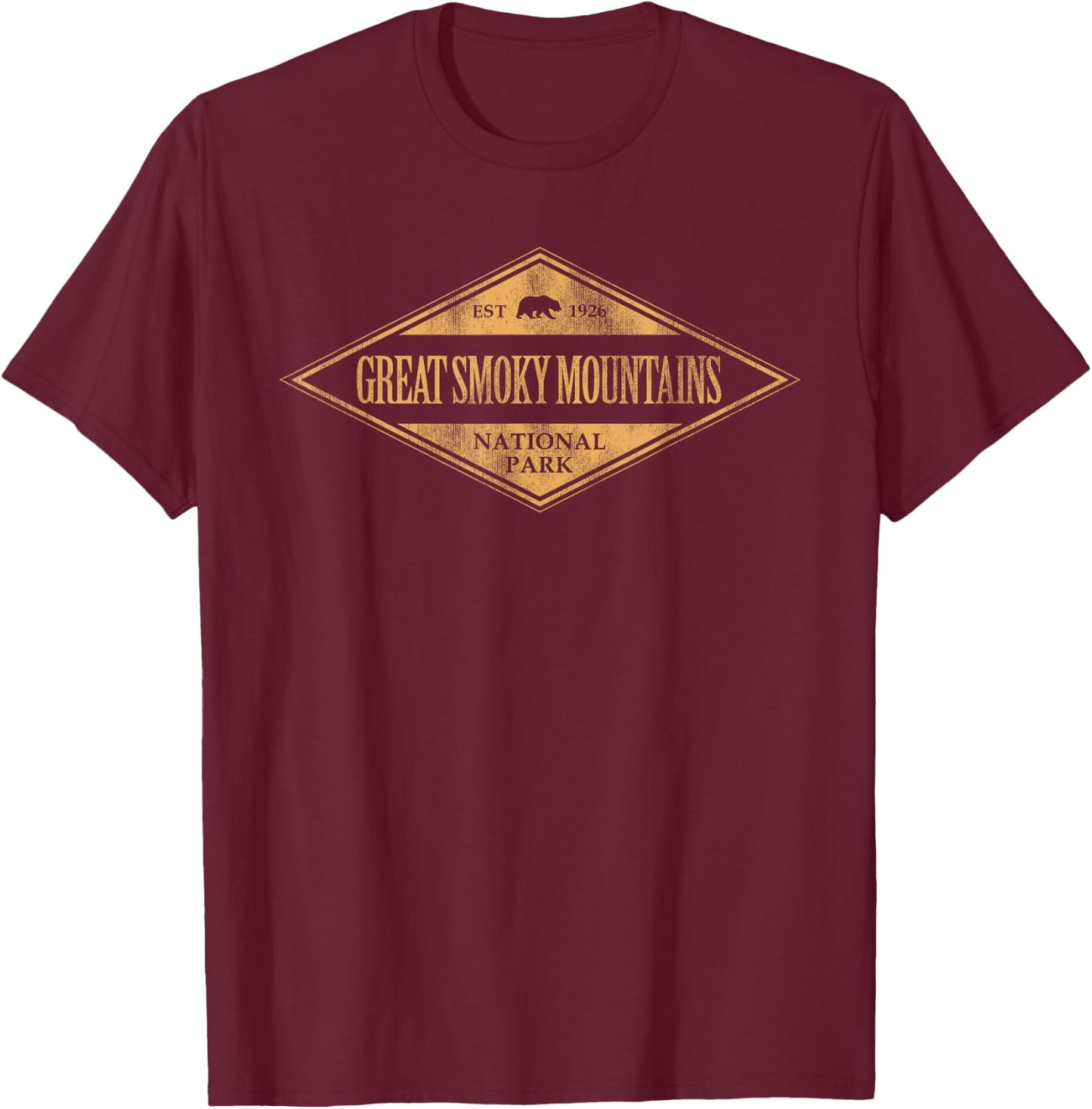 Great Smoky Mountains National Park Retro Kids T-Shirt - T-Shirt | Maroon