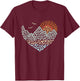 Mountain Heart Floral Sunshine hiking scene design T-Shirt - T-Shirt | Maroon