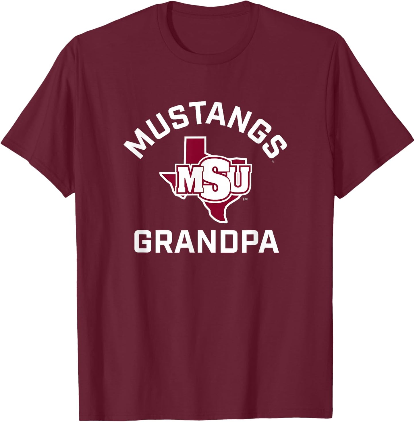 Midwestern State University Mustangs Arched Grandpa T-Shirt - T-Shirt | Maroon