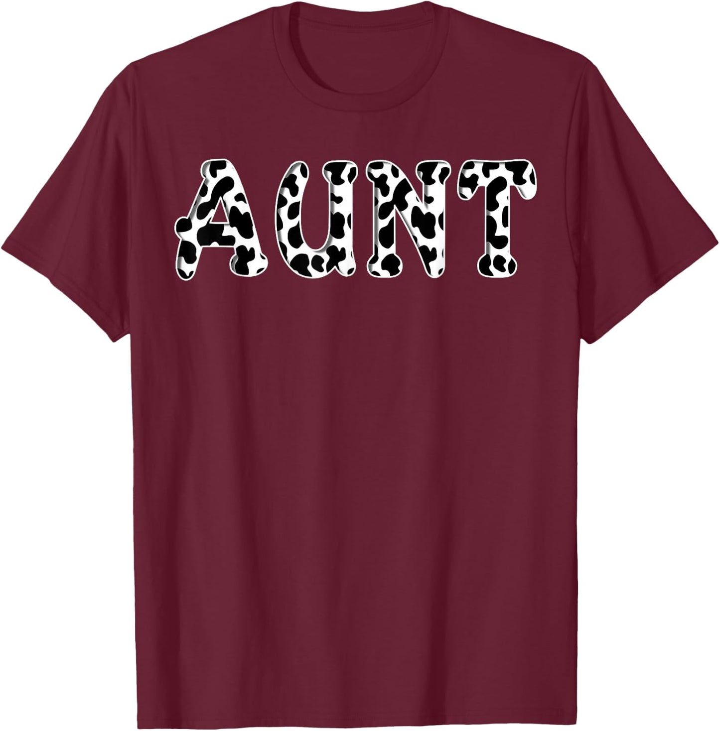 Cow Aunt Birthday Family Matching Girl Boy Farm Birthday T-Shirt - T-Shirt | Maroon