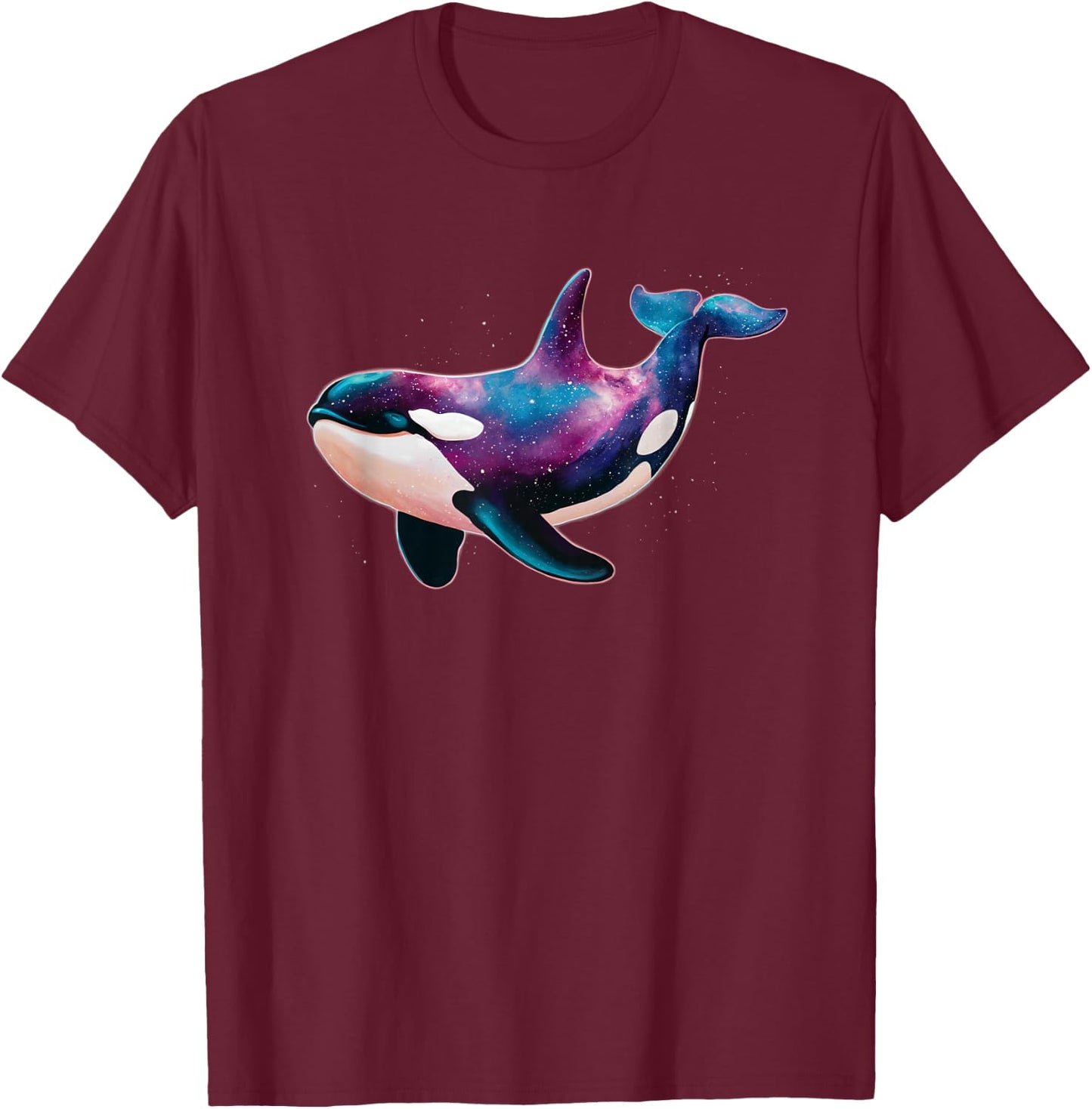 Beautiful Galaxy Cosmic Space Orca T-Shirt - T-Shirt | Maroon