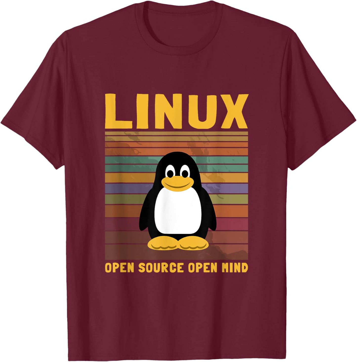 Men's Computer Nerd Linux Root Penguin Tux Saying Gift , black T-Shirt - T-Shirt | Maroon