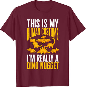Dino Nuggets Dinosaur Chicken Nugget Costume T-Shirt - T-Shirt | Maroon