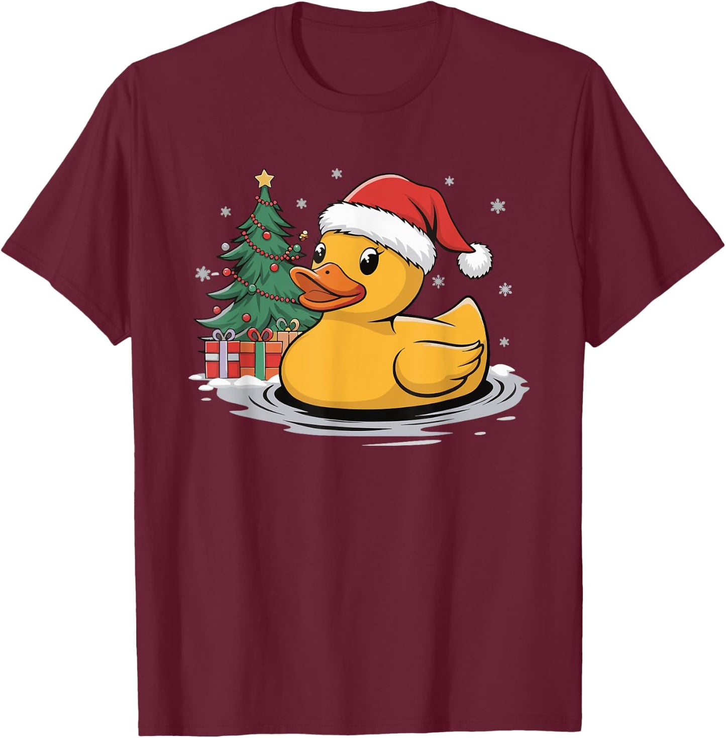 Rubber Duck Christmas T-Shirt - T-Shirt | Maroon