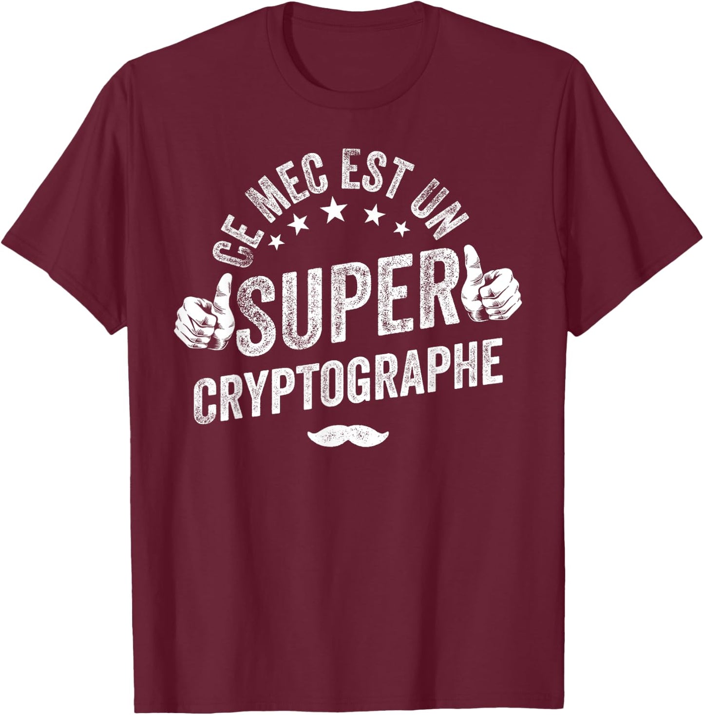 Jersey Cryptographer Man Cryptography Funny Cryptography T-Shirt - T-Shirt | Maroon