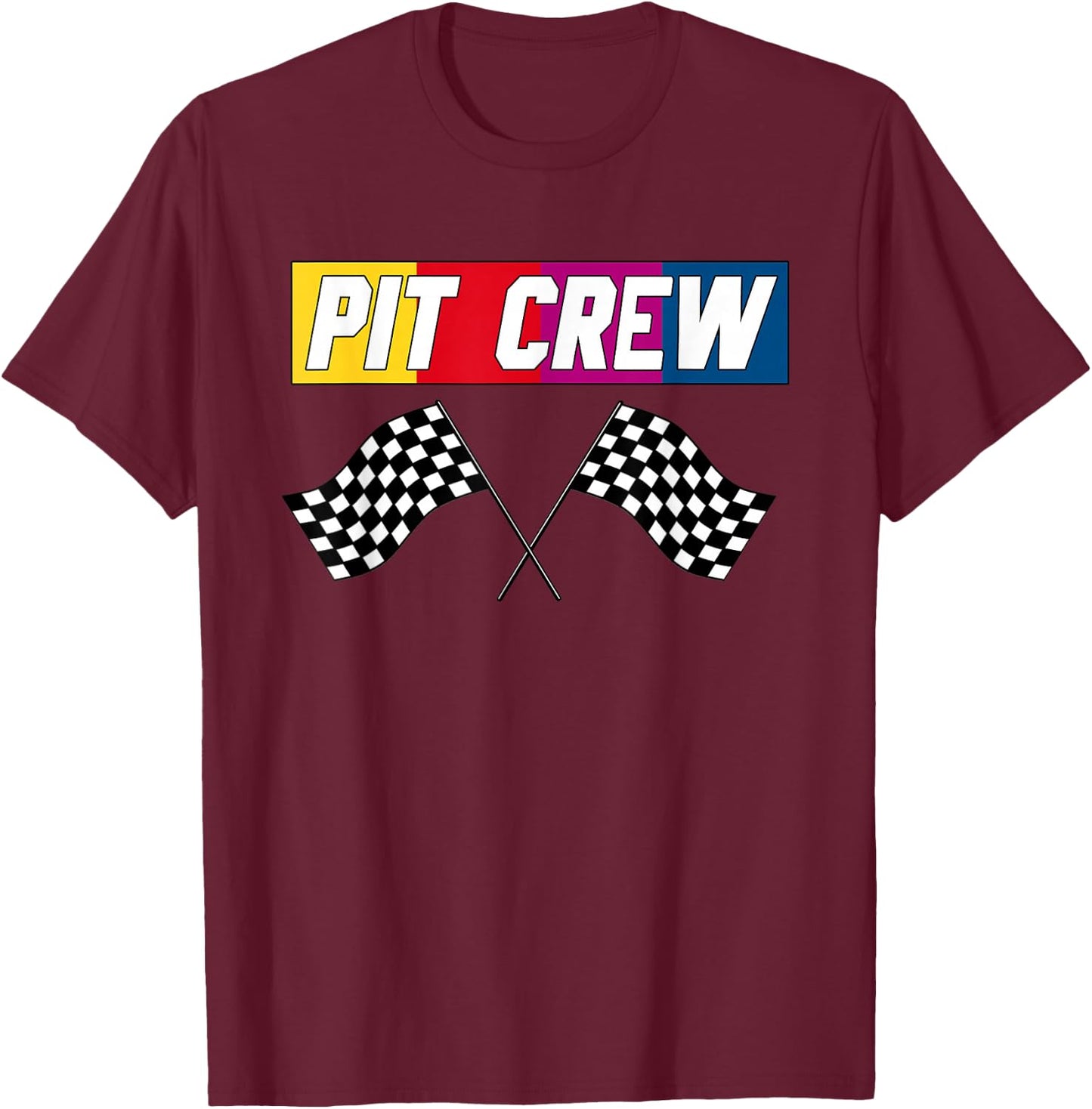 Pit Crew Race Car T Shirt - Hosting Parties T-Shirt - T-Shirt | Maroon